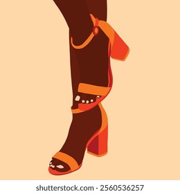 Woman high heel shoes illustration