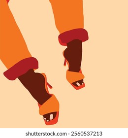 Woman high heel shoes illustration