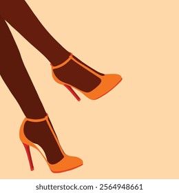 Woman high heel shoes illustration