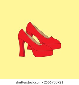 Woman high heels vector illustration. Fashion footwear design.