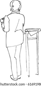 woman at high stool