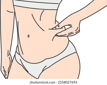 Woman Highlighting Changes in Waistline After Diet