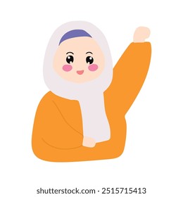 woman hijab cartoon emoticon design character