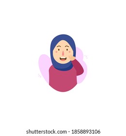 woman hijab character flat design