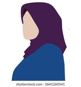 a woman in a hijab facing sideways is perfect to complete the design