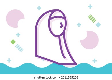 Woman Hijab icon symbol sign from modern fashion collection for mobile concept and web apps design. Beauty and clothes related vector line icons. 