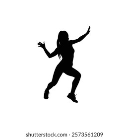 A woman hip hop dance vector silhouette