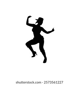 A woman hip hop dance vector silhouette