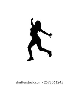 A woman hip hop dance vector silhouette