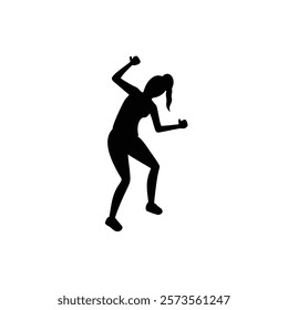 A woman hip hop dance vector silhouette