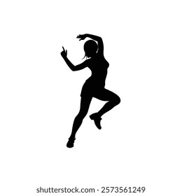 A woman hip hop dance vector silhouette