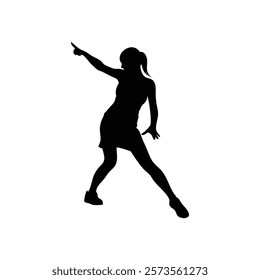 A woman hip hop dance vector silhouette