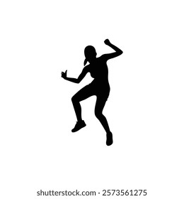 A woman hip hop dance vector silhouette