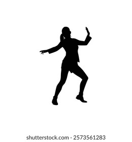 A woman hip hop dance vector silhouette