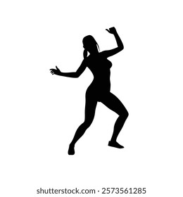 A woman hip hop dance vector silhouette