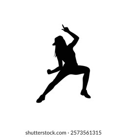 A woman hip hop dance vector silhouette