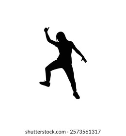 A woman hip hop dance vector silhouette