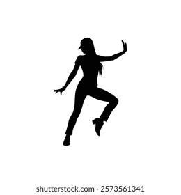 A woman hip hop dance vector silhouette