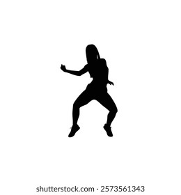 A woman hip hop dance vector silhouette