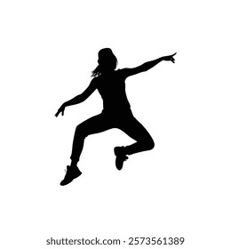 A woman hip hop dance vector silhouette