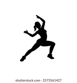 A woman hip hop dance vector silhouette