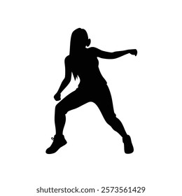 A woman hip hop dance vector silhouette