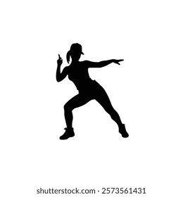 A woman hip hop dance vector silhouette