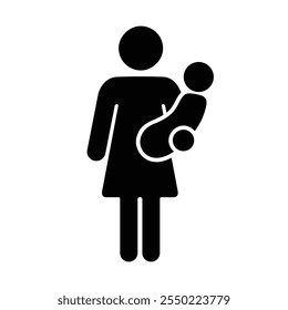 Woman holding baby simple icon