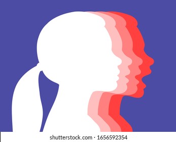 A woman holding back his anger. The concept of hidden aggression. Vector illustration