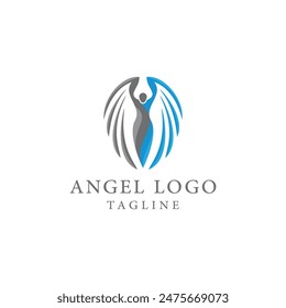 Mujer sosteniendo el logo del pájaro. Adecuado para marca de belleza o empresa de salud. Diseño femenino, delicado, inspirado en la naturaleza, perfecto para la marca y el marketing.