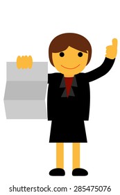 Woman - Holding Blank Paper - Keywords
