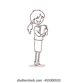 Woman holding a Book
