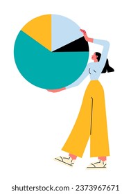 Woman holding a chart, statistical data