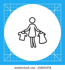 Woman holding clothes on hangers