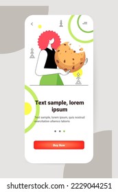 woman holding cookie protection of personal information internet web pop up we use cookies policy notification