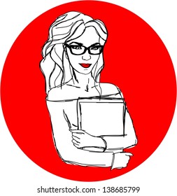 Woman holding documents