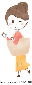 Woman holding an eco bag