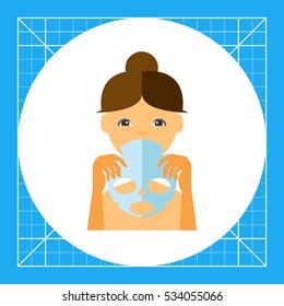 Woman Holding Facial Sheet Mask Icon