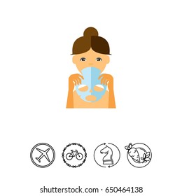 Woman Holding Facial Sheet Mask Icon