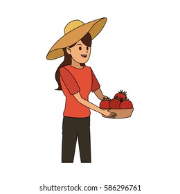 woman holding fruits icon image 