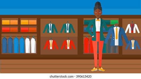 Woman holding jacket.