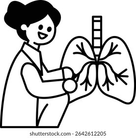 A woman is holding a lung. The lung is black and white. The woman is smiling. The image is about the importance of lungs