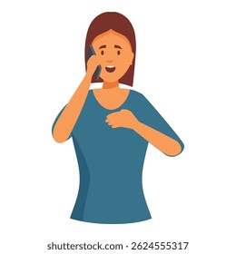 Woman is holding a mobile phone to her ear and looking surprised