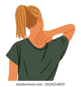 Woman Holding Neck Suffering From Neck Pain