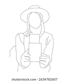 woman holding passport and ticket