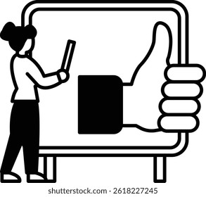A woman is holding a pencil