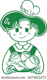 WOMAN HOLDING A PLATE OF SPRING ROLLS LOGO