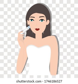 Woman holding pregnancy test concept on transparency background. Creative idea design. Flat vector illustration for template, brochure or presentation.