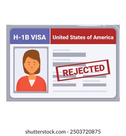 Woman is holding a rejected united states of america work visa