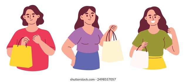 Woman Holding Shopping Bag Buy Something